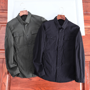 春秋多口袋宽松休闲翻领百搭衬衫 轻工装 男士 弹力亲肤 GH835 设计