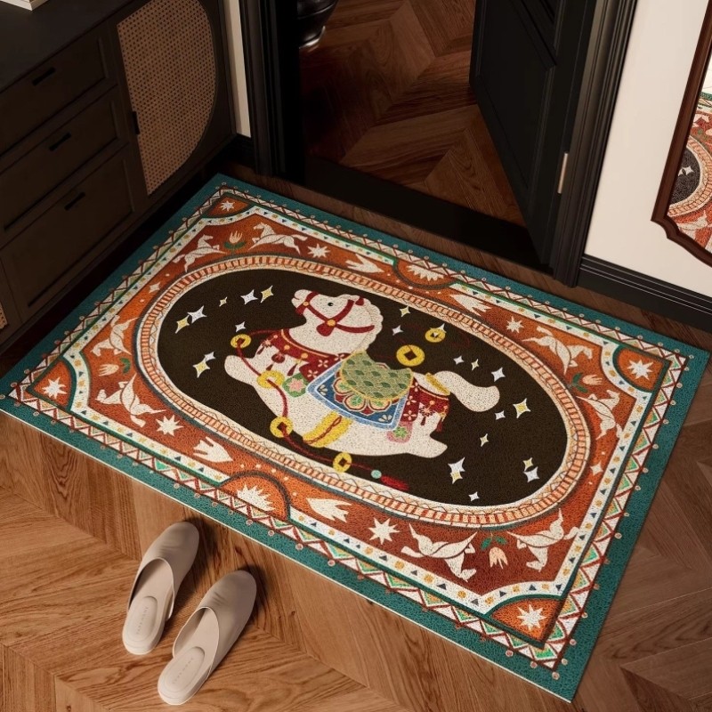 小马入户门丝圈地垫进门门口专用脚垫子2026新年氛围布置入门地毯,居家布艺,入户地垫,淘宝优惠券,粉丝福利购,淘宝优惠卷