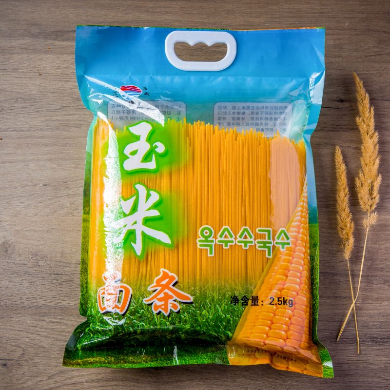 东北纯玉米面条黄面条麻辣烫用钢丝面延边温面冷面韩国速食面