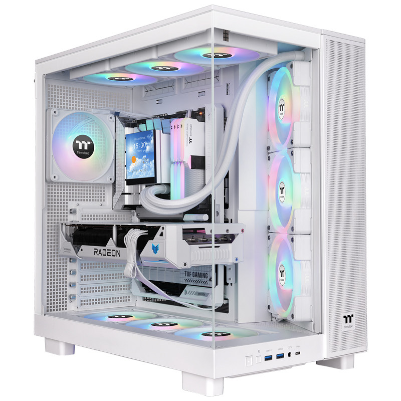 Tt光透View 380 XL TG ARGB台式机电脑主机箱双舱设计海景房机箱