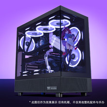 Tt钢影透S海景房台式电脑机箱支持360水冷270°全景支持4090白色