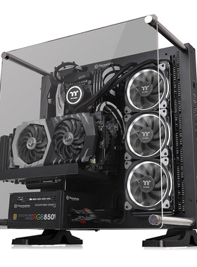 TT机箱Core p3 TG壁挂式开放式水冷机箱ATX主板360水冷台式机箱