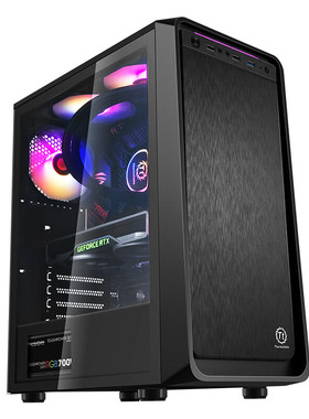 Tt机箱启航者S5 Mini拉丝面板商务办公ATX主板台式机电脑主机箱