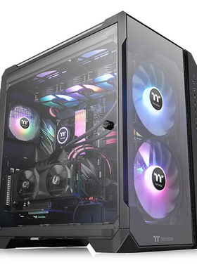 Tt机箱巫妖View 51 TG白色分仓设计海景房机箱台式机电脑主机箱