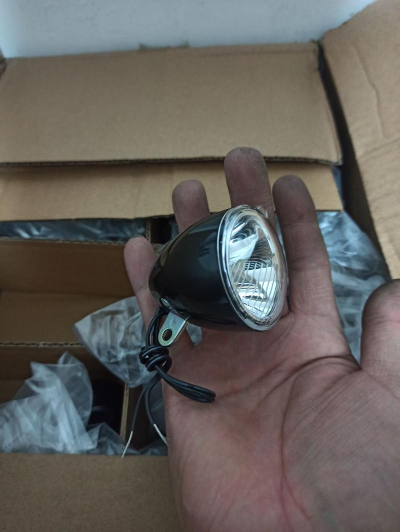 自行车6V发电花鼓摩电机专用LED灯头DIY改装感应接线LED灯头6V灯