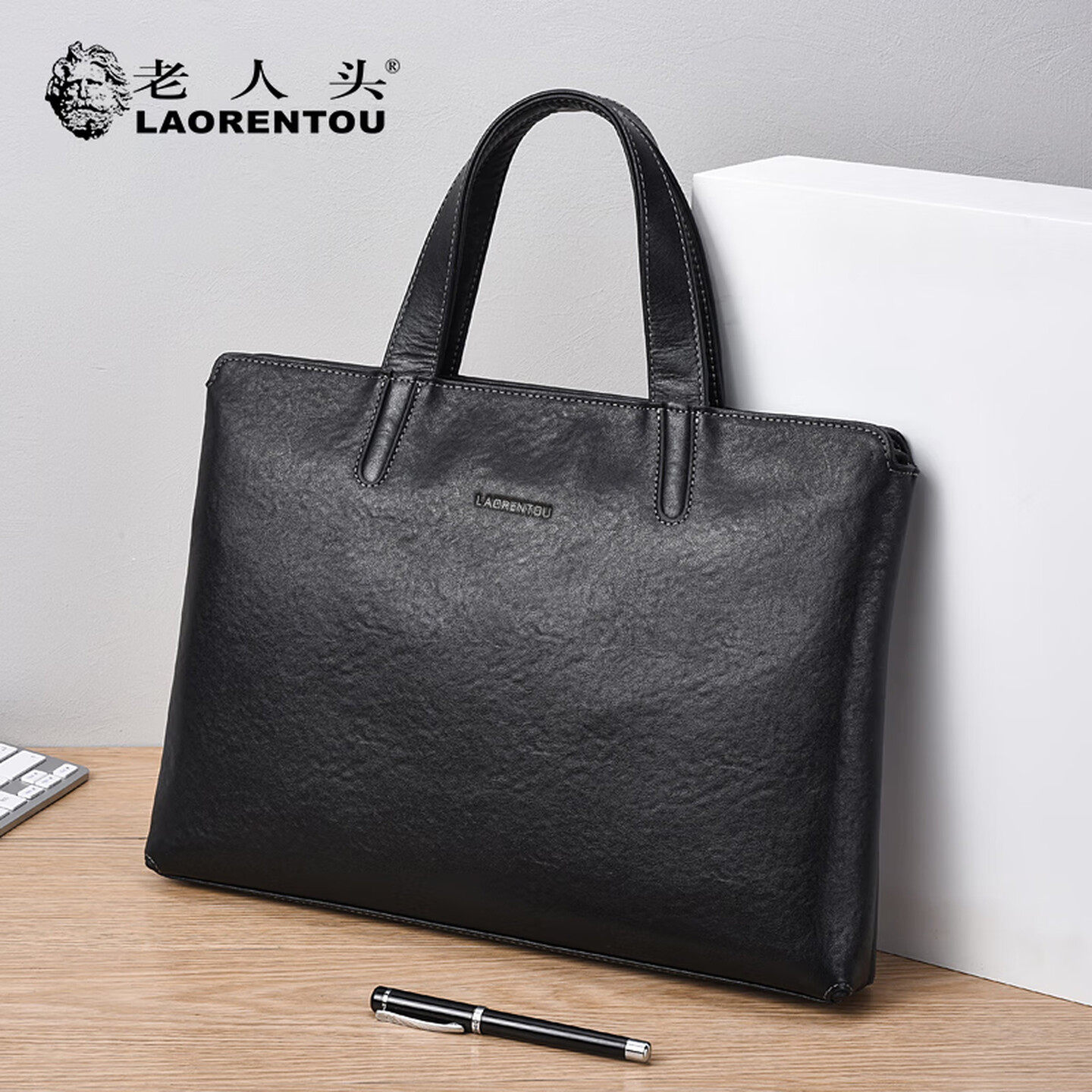 老人头公文包男款真皮商务包手提包2026新款通勤头层牛皮男士包包