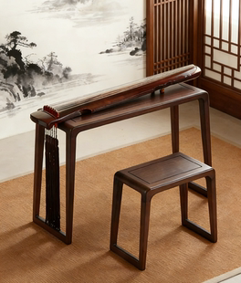 实木古琴桌凳新中式共鸣琴桌老榆木古筝仿古书法桌子国学桌茶艺桌