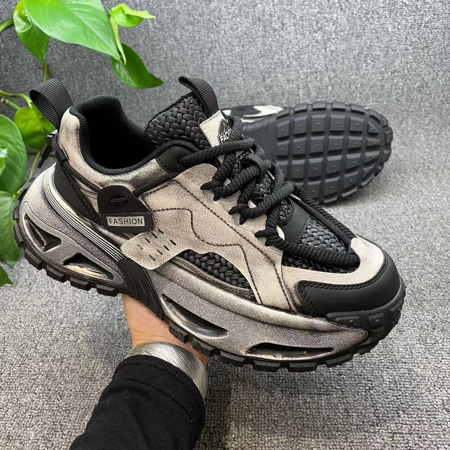 欧洲站潮鞋2026新款老爹鞋复古厚底男鞋潮流百搭内增高运动休闲鞋,流行男鞋,老爹鞋,淘宝优惠券,粉丝福利购,淘宝优惠卷