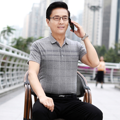 Spring and summer new cotton short sleeve t-shirt men's business men's father's medium and old shirt