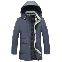 Winter men's down jacket remove hat middle aged and old dad increase white duck down