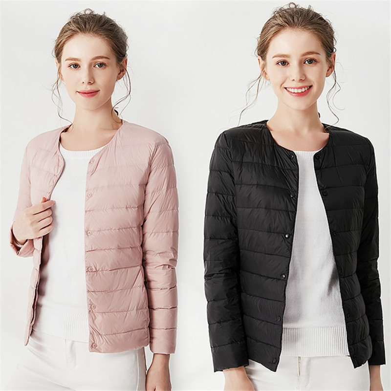 轻薄羽绒服内胆短款圆领无领大码