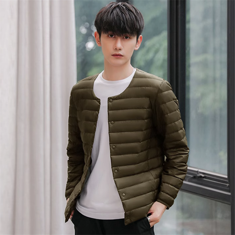 轻型内胆内穿轻薄羽绒服圆领外套