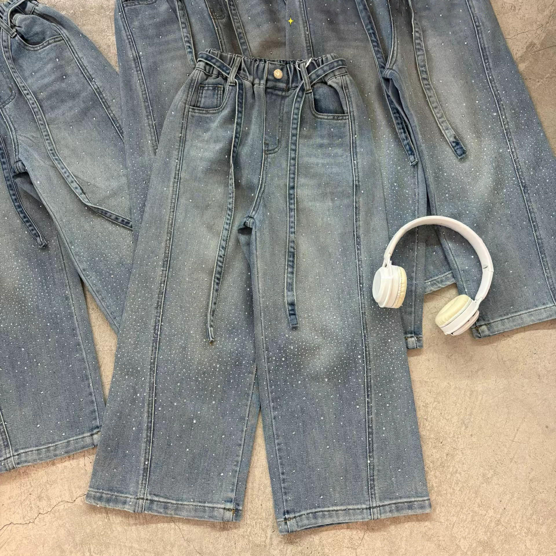 女童时尚烫钻牛仔裤子2026春季新款韩版儿童洋气百搭休闲裤中大童,童装/婴儿装/亲子装,儿童牛仔裤,淘宝优惠券,粉丝福利购,淘宝优惠卷