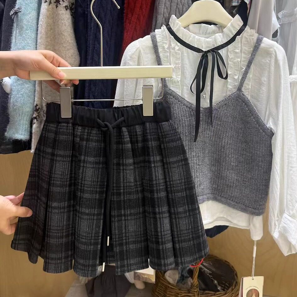 女童时尚学院风格子短裙2025秋冬新款韩版儿童洋气百搭毛呢百褶裙,童装/婴儿装/亲子装,半身裙,淘宝优惠券,粉丝福利购,淘宝优惠卷