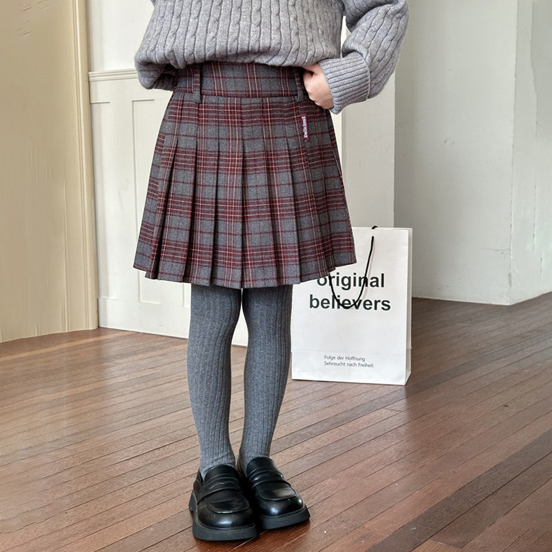 女童时尚毛呢百褶裙秋冬2025新款韩版儿童洋气百搭中大童格子短裙,童装/婴儿装/亲子装,半身裙,淘宝优惠券,粉丝福利购,淘宝优惠卷