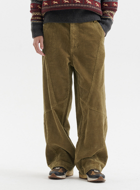 BUTTBILL 25AW纯棉分割全棉8坑无弹灯芯绒直筒工装休闲长裤子男女