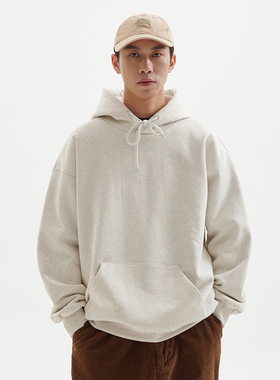 BUTTBILL 23AW日系复古460G暖皮保暖连帽卫衣加绒四针六线外套男