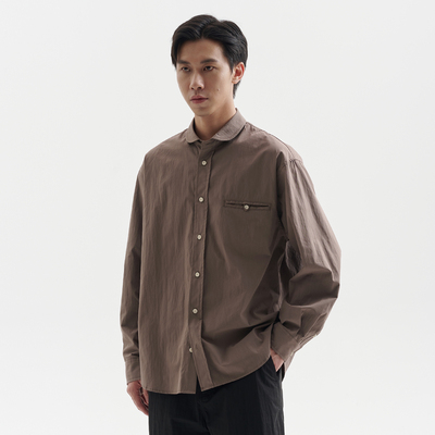 BUTTBILL青果领长袖衬衫日系