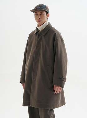 BUTTBILL 23AW复古中长款日系毛呢大衣冬季风衣加厚棉服呢子外套