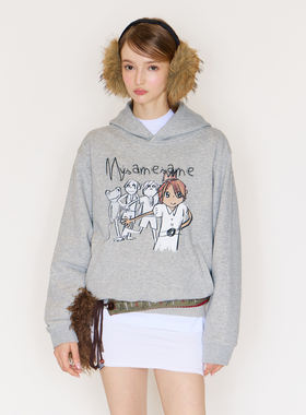 MYSAMESAME关于逆袭数码喷画印花连帽卫衣情侣秋冬季宽松休闲上衣
