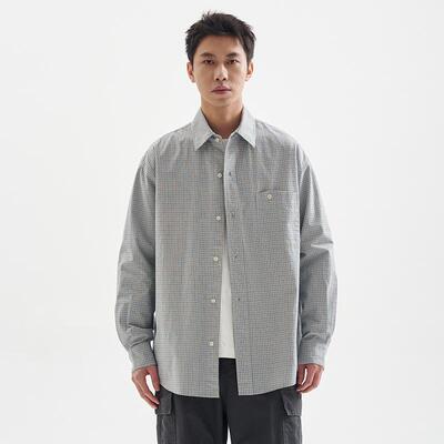 BUTTBILL复古格纹衬衫长袖宽松