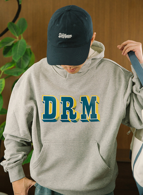 DAKYAM 25AW Trend Hoodies DRM重磅落肩短款印花连帽卫衣秋冬