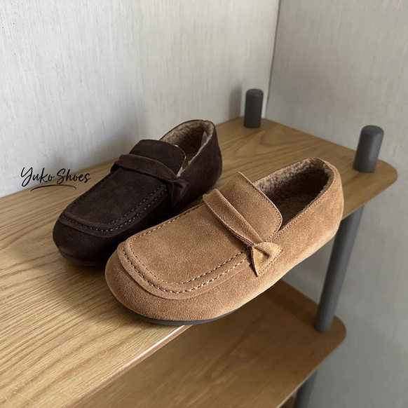 2025日系复古牛皮方头勃肯鞋慵懒乐福鞋女加绒羔毛保暖平底豆豆鞋,女鞋,乐福鞋（豆豆鞋）,淘宝优惠券,粉丝福利购,淘宝优惠卷