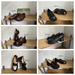 六款品牌乐福~暮家伯爵家英伦鞋厚底增高牛二层皮小皮鞋一脚蹬鞋