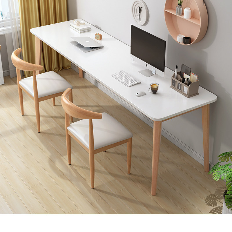 实木双人书桌家用长条桌子靠墙学习桌简约现代工作台办公桌电脑桌,住宅家具,电脑桌,淘宝优惠券,粉丝福利购,淘宝优惠卷