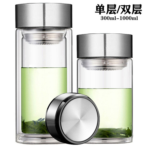 单层玻璃水杯双层透明茶杯