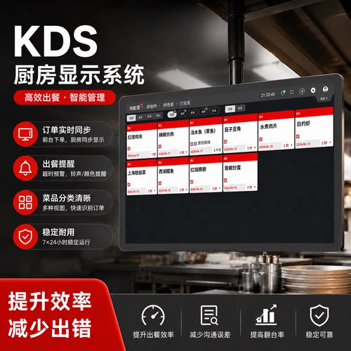 【电子厨房显示】壁挂桌面版KDS