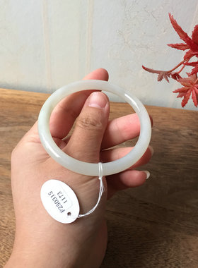 天然和田玉青海料玉石美人条镯子