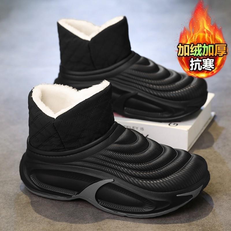 居家棉鞋男冬季2025新款户外防寒皮毛一体加绒加厚保暖东北雪地靴