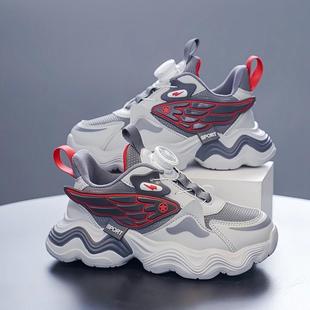 中大童软底防滑男孩老爹鞋 男童鞋 儿童皮面防水运动鞋 2025新款 春款