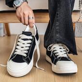 帆布鞋 青少年经典 2025新款 运动休闲平板鞋 男鞋 百搭黑色布鞋 秋冬季