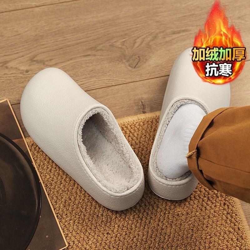 包头半拖鞋男冬季加绒保暖一脚蹬博肯棉鞋皮毛一体男士防寒棉拖鞋