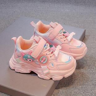 中大童软底女孩老爹鞋 库洛米女童鞋 儿童皮面运动鞋 2025新款 潮 春款