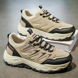 男鞋2025新款秋冬季轻便厚底户外登山鞋男防滑耐磨徒步运动休闲鞋