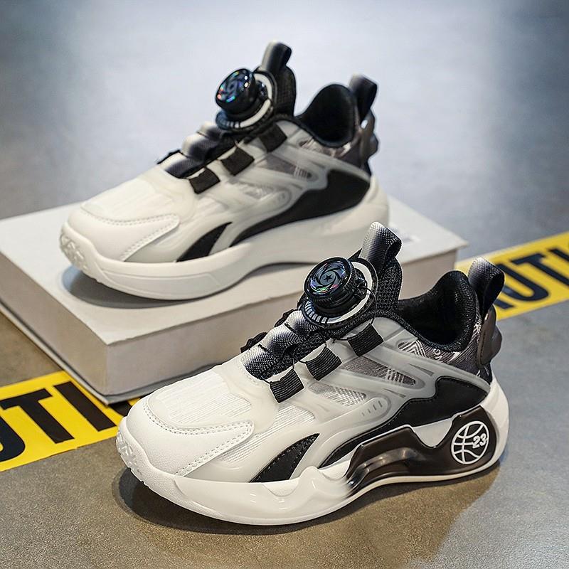 男童鞋春季2025新款儿童旋转纽扣运动鞋中大童防滑软底男孩跑步鞋