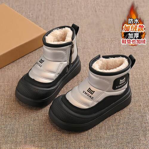 男童雪地靴冬季2024新款加厚保暖儿童棉鞋中大童防滑软底男孩棉靴