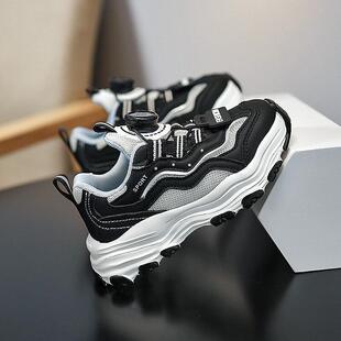 女童鞋子春秋款2025新款儿童网面透气运动鞋中大童耐脏女孩老爹鞋