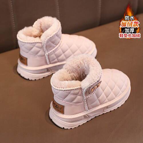 女童雪地靴冬季2025新款加绒加厚儿童棉鞋中大童轻便女款公主棉靴