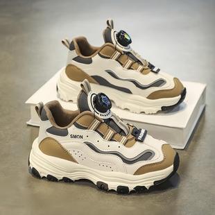 中大童炸街男孩老爹鞋 男童鞋 皮面防水儿童运动鞋 2025新款 潮 子春款