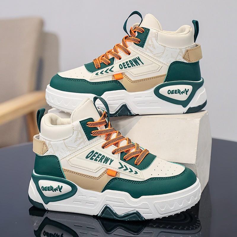 男童鞋秋冬款2024新款皮面防水儿童运动鞋中大童软底男孩高帮板鞋