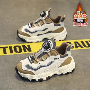 男童鞋子秋冬季2025新款儿童运动鞋中大童加绒保暖男孩二棉老爹鞋