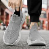 防滑跑步运动鞋 男鞋 椰子鞋 透气防滑耐磨飞织网面镂空网眼薄款 夏季