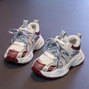 中大童软底女孩炸街老爹鞋 女童鞋 儿童双网透气运动鞋 2025新款 春款