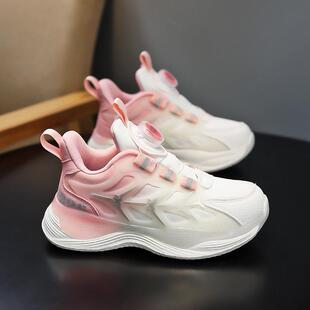 女童运动鞋秋款2025新款皮面儿童鞋子中大童初中生专用女孩跑步鞋