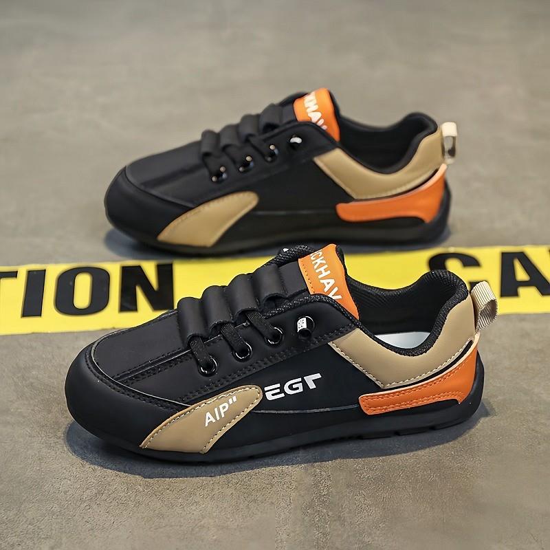 男童鞋春季2025新款皮面儿童一脚蹬运动鞋中大童潮牌男孩豆豆板鞋