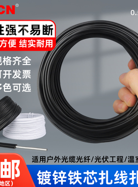 0.55mm扎丝整卷扁圆黑白色扎线塑料PVC包塑电镀锌铁丝电源线扎丝